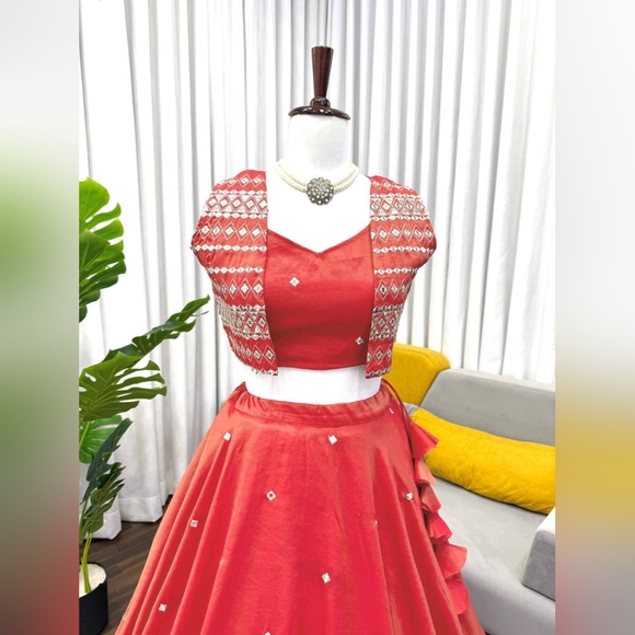 Wedding lehenga party wear lehenga, ethnic wear Traditional lehenga With Jacket - Picture 11 of 16